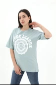 Bisiklet Yaka Denver Leagune Baskılı T-Shirt - Mint Yeşili thumbnail 1