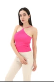 Boyundan Askılı Triko Atlet - Fuşya thumbnail 2