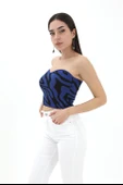 Zebra Desen Triko Crop - SaksMavisi thumbnail 2