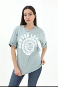 Bisiklet Yaka Denver Leagune Baskılı T-Shirt - Mint Yeşili thumbnail 2