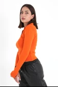 Uzun Kol Polo Yaka Triko - Turuncu thumbnail 6
