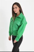 Beli Lastikli Çıtçıtlı Bergamo Gömlek Ceket - Yeşil thumbnail 5