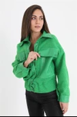 Beli Lastikli Çıtçıtlı Bergamo Gömlek Ceket - Yeşil thumbnail 2
