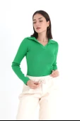 Uzun Kol Polo Yaka Triko - Yeşil thumbnail 1