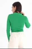 Uzun Kol Polo Yaka Triko - Yeşil thumbnail 6