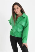 Beli Lastikli Çıtçıtlı Bergamo Gömlek Ceket - Yeşil thumbnail 1