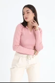 Uzun Kol Polo Yaka Triko - Pudra thumbnail 2