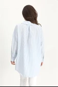 Gömlek Cebi Nakış Püsküllü Gofre - Mavi thumbnail 3