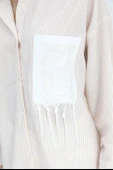 Gömlek Cebi Nakış Püsküllü Gofre - Bej thumbnail 5