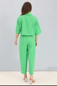 Takım Nakış Detaylı Viskon Gömlek Pantolon - Yeşil thumbnail 6