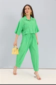 Takım Nakış Detaylı Viskon Gömlek Pantolon - Yeşil thumbnail 1