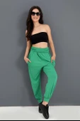 Yüksek Bel Cepli Jogger Pantolon - Yeşil thumbnail 3