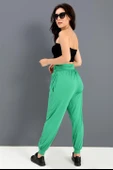 Yüksek Bel Cepli Jogger Pantolon - Yeşil thumbnail 4