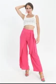 Pantolon Önden Bağlamalı Keten - Fuşya thumbnail 1