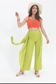 Pantolon Önden Bağlamalı Keten - Açık Yeşil thumbnail 4