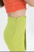 Pantolon Önden Bağlamalı Keten - Açık Yeşil thumbnail 6