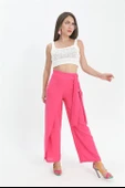 Pantolon Önden Bağlamalı Keten - Fuşya thumbnail 2