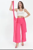 Pantolon Önden Bağlamalı Keten - Fuşya thumbnail 3