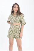 Şort Baskılı Duble Katlamalı Lastikli - Yeşil thumbnail 2