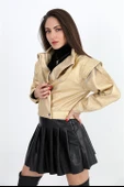 Ceket Omuzları Zincir Detaylı Kısa Simli - Gold thumbnail 4