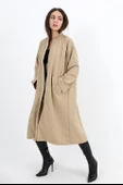 Trençkot Yakası Ribanalı Kolu Çıtçıtlı Fermuarlı - Vizon thumbnail 7