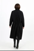 Trençkot Yakası Ribanalı Kolu Çıtçıtlı Fermuarlı - Siyah thumbnail 7