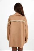 Gömlek Cebi Püsküllü Nakışlı Süet - Camel thumbnail 7