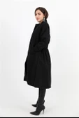 Trençkot Yakası Ribanalı Kolu Çıtçıtlı Fermuarlı - Siyah thumbnail 4