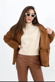 Bisiklet Yaka Kıvırcık Ceket - Camel thumbnail 6