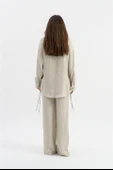 Yandan Bağlamalı Tunik Gömlek - Taş thumbnail 4