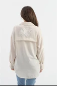 Pulpayet Nakışlı Keten Gömlek - Bej thumbnail 5