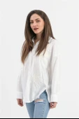 Pulpayet Nakışlı Keten Gömlek - Ekru thumbnail 1