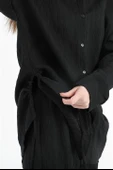 Yandan Bağlamalı Tunik Gömlek - Siyah thumbnail 2