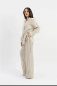 Yandan Bağlamalı Tunik Gömlek - Taş thumbnail 3