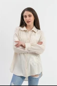 Pulpayet Nakışlı Keten Gömlek - Bej thumbnail 3