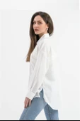 Pulpayet Nakışlı Keten Gömlek - Ekru thumbnail 2