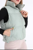 Yelek Önü Fermuarlı Paraşüt Kumaş - Mint Yeşili thumbnail 3