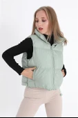 Yelek Önü Fermuarlı Paraşüt Kumaş - Mint Yeşili thumbnail 1