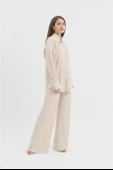 Düğme Detaylı Örme Pilise Takım - Bej thumbnail 3