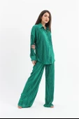 Düğme Detaylı Örme Pilise Takım - Yeşil thumbnail 3