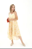 Tulum Ayarlanabilir Askılı Keten Desenli - Sarı thumbnail 1