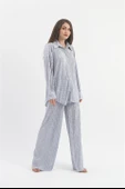 Düğme Detaylı Örme Pilise Takım - Gri thumbnail 3
