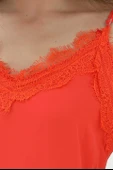 İp Askılı Ayarlanabilir Dantelli Atlet - Mercan thumbnail 3