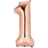 1 Rakam Rose Gold Folyo Balon 72 cm - 1