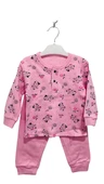 uğurböceğiçocuk Çıtçıt Düğmeli Desenli Alt Üst Takım Çocuk Pijama Takım - 6