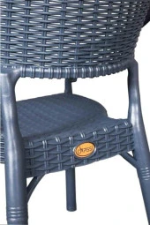 Almina Rattan Masa Takımı 80x140 Camlı Masa 4 Kişilik Bambu Sandalye Seti Bahçe Balkon Teras Takımı - 5