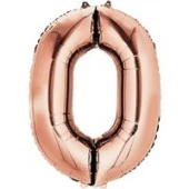 0 Rakam Rose Gold Folyo Balon 72 cm - 1