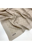 Aker 90 x90 Bej Elegance Monogram Eşarp 1090500-933 - 2