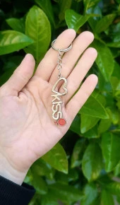 Anahtarlık Kalp Metal Anahtarlık Çanta Araba Cüzdan Süsü thumbnail 1