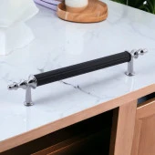 Mobilya Kulp Mutfak Dolabı Çekmece Dolap Kulpları Kapak Kulpu Kulbu Siyah 128 mm Metal thumbnail 4